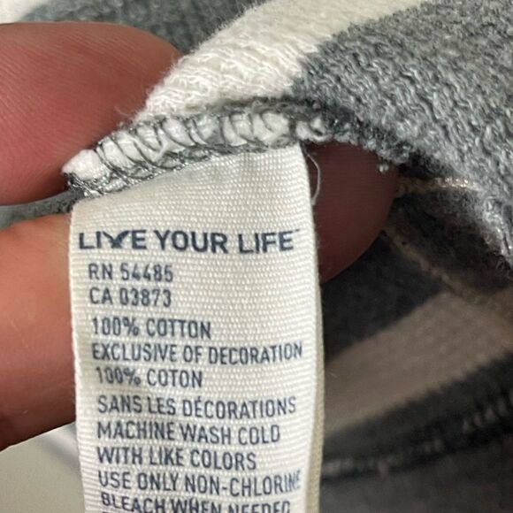 AMERICAN Eagle vintage fit grey and white long sleeve hooded sweater medium - Picture 6 of 6